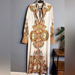Embellished Psychedelic Caftan Muumuu Maxi Dress
